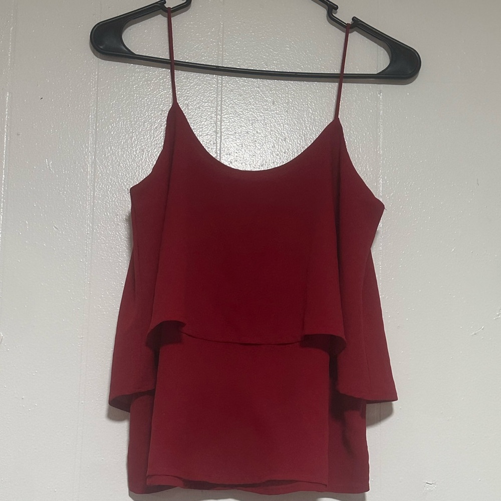 Sleeveless Paper Crane small red blouse